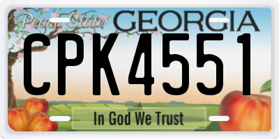 GA license plate CPK4551