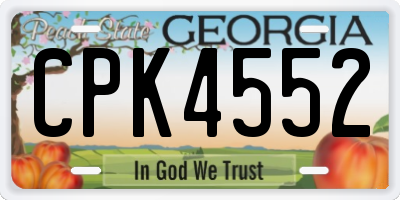 GA license plate CPK4552