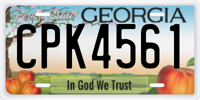 GA license plate CPK4561