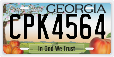 GA license plate CPK4564
