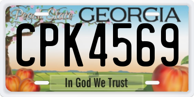 GA license plate CPK4569