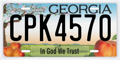 GA license plate CPK4570