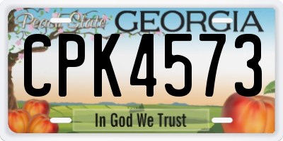 GA license plate CPK4573