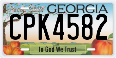 GA license plate CPK4582