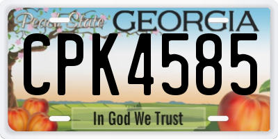 GA license plate CPK4585