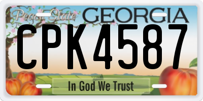 GA license plate CPK4587