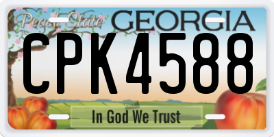GA license plate CPK4588