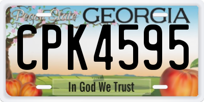 GA license plate CPK4595
