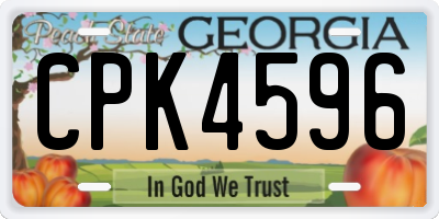 GA license plate CPK4596