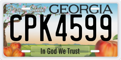 GA license plate CPK4599