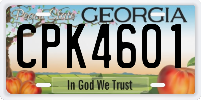GA license plate CPK4601