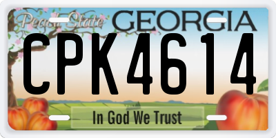 GA license plate CPK4614