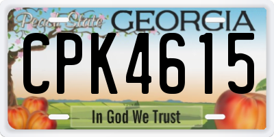 GA license plate CPK4615