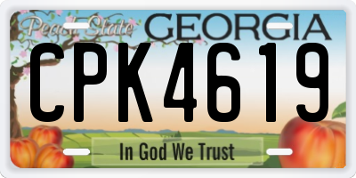 GA license plate CPK4619