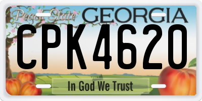 GA license plate CPK4620