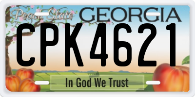 GA license plate CPK4621