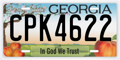 GA license plate CPK4622