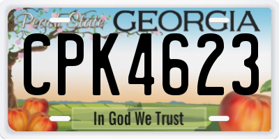 GA license plate CPK4623