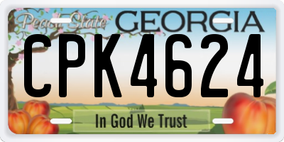 GA license plate CPK4624