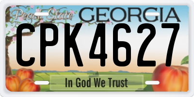 GA license plate CPK4627