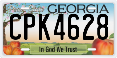 GA license plate CPK4628