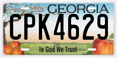 GA license plate CPK4629