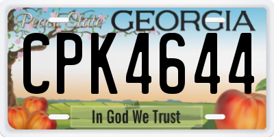 GA license plate CPK4644