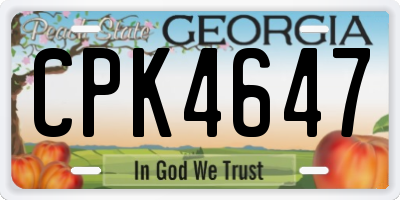 GA license plate CPK4647