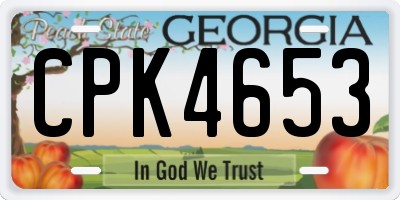 GA license plate CPK4653