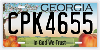 GA license plate CPK4655