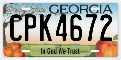 GA license plate CPK4672