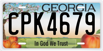 GA license plate CPK4679