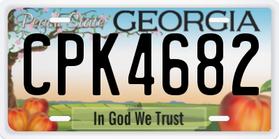 GA license plate CPK4682