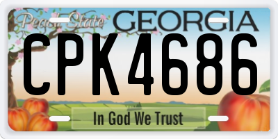 GA license plate CPK4686