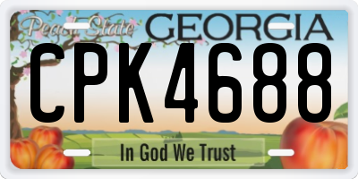 GA license plate CPK4688