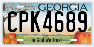GA license plate CPK4689