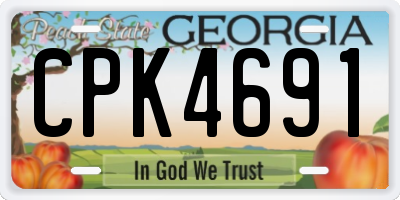 GA license plate CPK4691