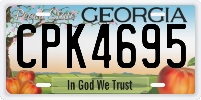 GA license plate CPK4695