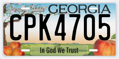 GA license plate CPK4705