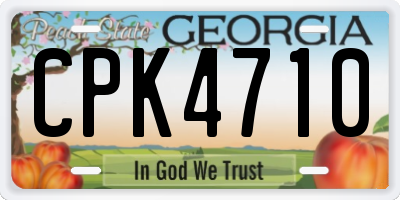 GA license plate CPK4710
