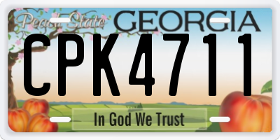 GA license plate CPK4711