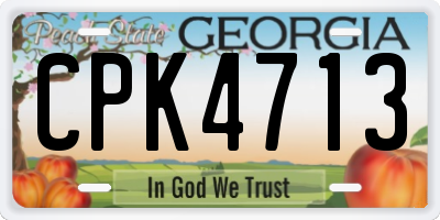 GA license plate CPK4713