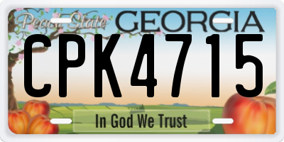 GA license plate CPK4715