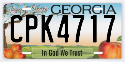 GA license plate CPK4717