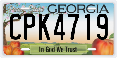 GA license plate CPK4719