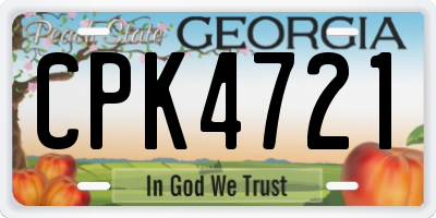 GA license plate CPK4721
