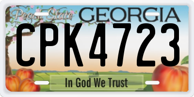 GA license plate CPK4723