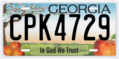 GA license plate CPK4729