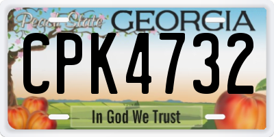 GA license plate CPK4732