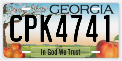 GA license plate CPK4741